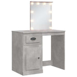 Dressing Table with LED Lights Concrete Grey 90x42x132.5 cm 834974