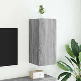 TV Wall Cabinet with LED Lights Grey Sonoma 30.5x35x70 cm 837242