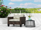 Single Rattan Armchair, with Cushions - Brown T3398P315336
