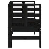 Garden Bench Black Solid pine wood 111.5x53x71 cm Durable 825139