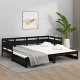Pull-out Day Bed without Mattress Black 2x cm 820321