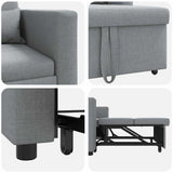 Pull out Sofa Bed Single Light grey 90 x 165 x 87 cm Fabric 42002684