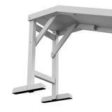 Pet Ramp for Dogs with Non-Slip Carpet and Top Platform - White & Grey T3398P425259