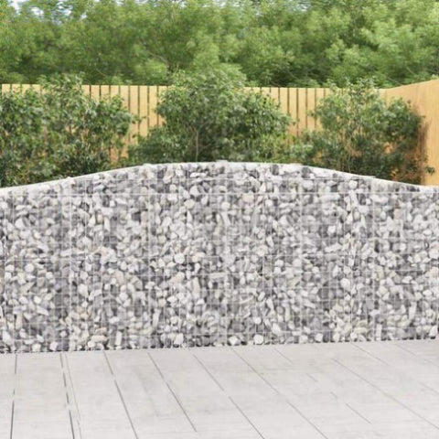 Arched Gabion Baskets 10 pcs 400x30x100/120 cm Galvanised Iron 3145834