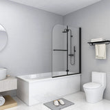 147193 Folding Shower Enclosure 2 Panels ESG 95x140 cm Black