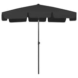 Beach Parasol Black 200x125 cm 314733