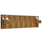 ZNTS Bed Headboard with Cabinets Smoked Oak Engineered Wood 3115729