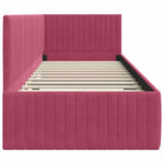 Corner Bed Frame with Headboard Wine red 80 x 200 cm Velvet 42016250