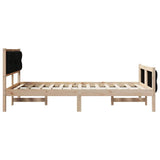 Bed Frame with Headboard Black 120 x 200 cm Solid Pine Wood 878401