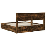 Bed Frame with Drawer Smoked Oak 180 x 200 cm Engineered Wood 3409962