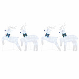 LED Reindeers 4 pcs Silver Fabric 3385894
