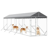 Outdoor Dog Kennel with Roof Silver 2x10x2.5 m Galvanised Steel 3190484