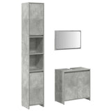 3 Piece Bathroom Furniture Set Concrete Grey Engineered Wood 3324853