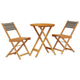 Bistro Set Grey Solid acacia wood Compact Foldable Bistro Set 3281746