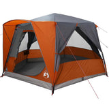 Cabin Tent 5-Person Grey and Orange 333 x 317 x 194 cm 42004031