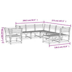 8 Piece Garden Lounge Set White Solid Wood Pine 3216941