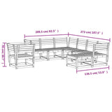 8 Piece Garden Lounge Set White Solid Wood Pine 3216941