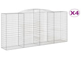 Arched Gabion Baskets 4 pcs 300x50x180/200 cm Galvanised Iron 3146775