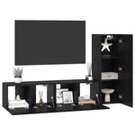 TV Cabinet Set 3 pcs Black oak 60 x 30 x 30 cm Engineered wood 3393403