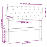 Upholstered Headboard Light Grey 90 cm Solid Pine Wood 879194