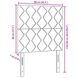 Headboard Wall-mounted Geometric Manual Dark grey 90 cm Velvet 3337894