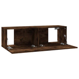TV Wall Cabinet Smoked Oak 100x30x30 cm Engineered Wood 815096