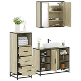 3 Piece Bathroom Furniture Set Sonoma Oak Engineered Wood 3301031