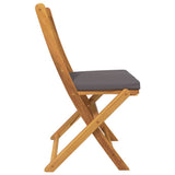 Folding Chair 2 pcs Grey 49 x 57.5 x 92cm Solid Acacia wood 42000954