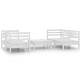 5 Piece Garden Lounge Set White Solid Pinewood 3082398