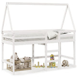 ZNTS Loft Bed with Ladder and Roof without Mattress White 80x200 cm 3282107