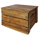 Storage Crate Set 2 Pieces Solid Mahogany Wood 244498