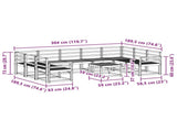 Outdoor Sofa Set 10 pcs White Solid Acacia Wood 3388253