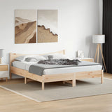 ZNTS Bed Frame without Mattress 200x200 cm Solid Wood Pine 3216357