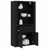 Highboard Black Oak 80 x 33 x 150 cm Engineered Wood 3333080