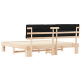 Bed Frame with Upholstered Headboard Black 200 x 200 cm 3398096