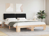 Bed Frame with Upholstered Headboard Black 140 x 190 cm 877496