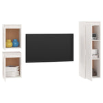 ZNTS TV Cabinets 3 pcs White Solid Wood Pine 3100165