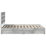 Storage Bed Concrete Grey 160 x 200 cm Engineered Wood 3411885