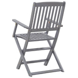 Outdoor Chair Set of 6 Grey Solid Acacia wood Standard Foldable 3065519