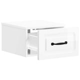 Wall-Mounted Bedside Cabinet with Drawer 2 pcs High Gloss White 899284