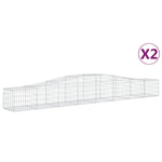 Arched Gabion Baskets 2 pcs 400x50x40/60 cm Galvanised Iron 3145917