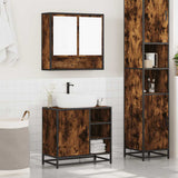 ZNTS 2 Piece Bathroom Furniture Set Smoked Oak Engineered Wood 3300937