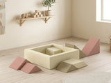 Soft Play 9 Piece Foam Climbing Blocks Soft Play Set with Tangram Play, Removable Cover for Kids T3398P550314