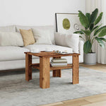 ZNTS Coffee Table Old Wood 60x60x42 cm Engineered Wood 855794