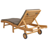 Sun Lounger Brown and Taupe Polyester 42032685