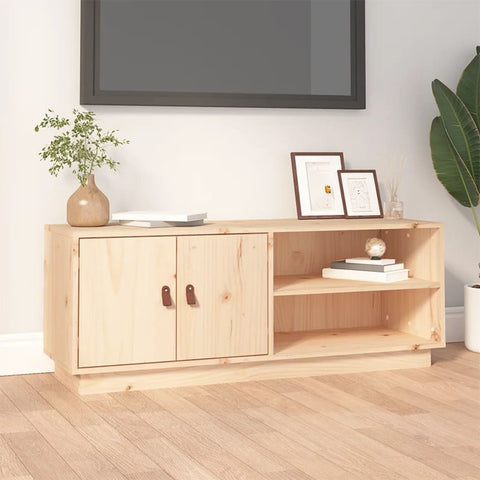 ZNTS TV Cabinet 105x34x40 cm Solid Wood Pine 818220