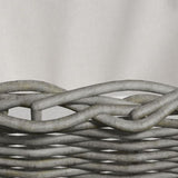 Firewood Basket with Carrying Handles 60x40x28 cm Grey Willow 286985