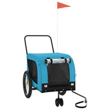 Pet Bike Trailer Blue and Black Oxford Fabric and Iron 94030