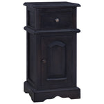 ZNTS Bedside Cabinet Light Black Coffee Solid Mahogany Wood 288832