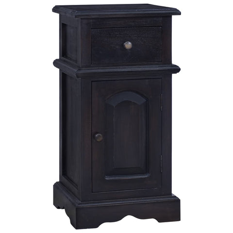 ZNTS Bedside Cabinet Light Black Coffee Solid Mahogany Wood 288832